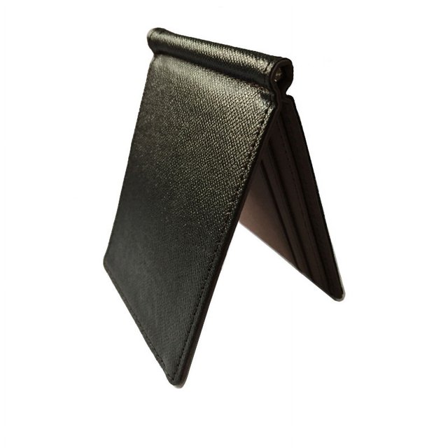 Cartera de hombre, tarjetero de PU, tarjetero, cartera para hombre, multifuncional, clip dorado americano