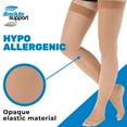 thumbnail image 6 of Extra Wide Womens Compression Thigh High Open Toe 30-40 mmHg - Beige, 3X-Large, 6 of 10