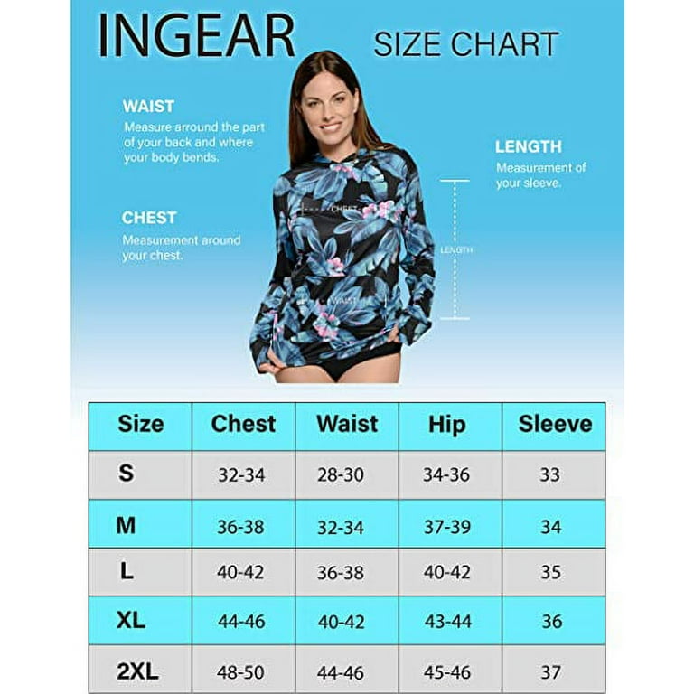 INGEAR Long Sleeve Loose Rash Guard With Hood Sun Shirt Women Beach Coverup  UV Sun Protection Shirt Quick Dry Hoodie 