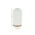 thumbnail image 4 of DecMode 16" Geometric White Porcelain Vase with Brown Base, 4 of 8