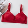 thumbnail image 4 of Mrat Push Up Bra Woman'S Embroidered Glossy Comfortable Breathable Bra Underwear No Rims Training Bras for Women Plus Size S-1997 Red-A 44, 4 of 5