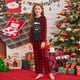 thumbnail image 5 of Conjuntos de blusas y camisas de cuello redondo y manga larga con estampado navideño para niños Camisa de manga larga con cuello redondo y cintura elástica Pantalones largos Conjunto de traje de casa, 5 of 6