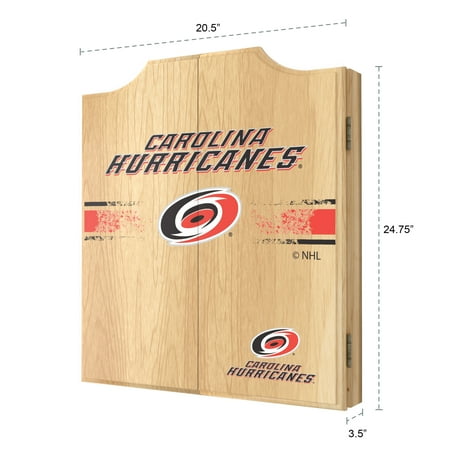Carolina Hurricanes NHL  Dart Cabinet Set with Darts and Board - Red, White, Silver, Black