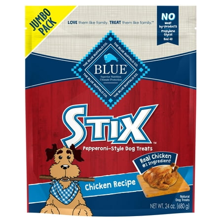UPC: 0840243125203 | Blue Buffalo Stix Chicken Flavor Soft Treats for Dogs Whole Grain 24 oz. Bag