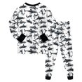 thumbnail image 4 of Xyant Pajamas for Boys Long Sleeve Shark Sleepwear Tops Pants Pjs Set Toddler Kids 2 Piece Soft Cotton Sleepwear 2-8 Years (Grey,6-7 Years), 4 of 7