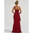 thumbnail image 2 of Women Formal Dresses Sleeveless Bodycon Ruched High Slit Maxi Dress Cocktail Prom Red S, 2 of 6