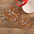 thumbnail image 2 of FREEAMG Retro Floral Mushroom Round Trivets Pot Holders 2 Pcs, Heat Resistant Cotton Thread Weave Trivets for Hot Dishes, Cooking, Baking, Farmhouse, Kitchen Decor, 2 of 7
