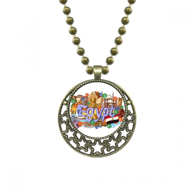 Piramide de Egipto del Faraón Graffiti Colgante Estrella Collar Luna Cadena Joyas Unbranded M