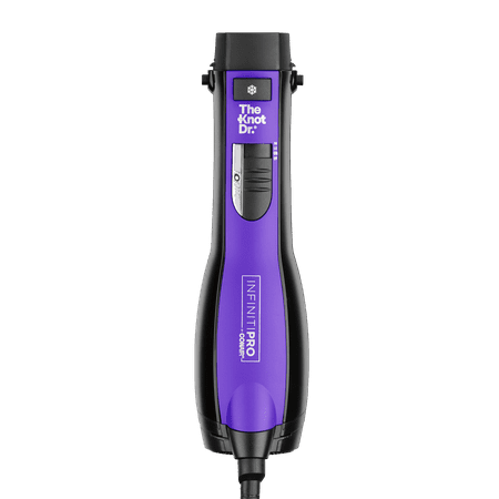 InfinitiPro by Conair The Knot Dr. Professional 14" Ceramic All-in-One Detangling Styler Hot Air Brush, Ionic, Purple