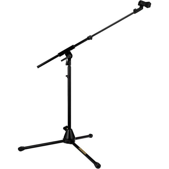 Hercules MS520B PRO Low Profile Tripod Microphone Stand With Telescopic Boom Arm