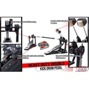 Double Kick Drum Pedal for Bass Drum by GRIFFIN - Deluxe Twin Set Foot Pedal - Quad Sided Beater Heads - Dual Pedal Two Chain Drive Hardware by
