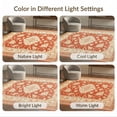 thumbnail image 7 of ODIKA 8'x10' Washable Area Rug Durable, Non-Slip Orange Fall Boho Vintage Terracotta Farmhouse Medallion Design with Floral Scroll for Living Room, Under Sectional, Family, 7 of 7