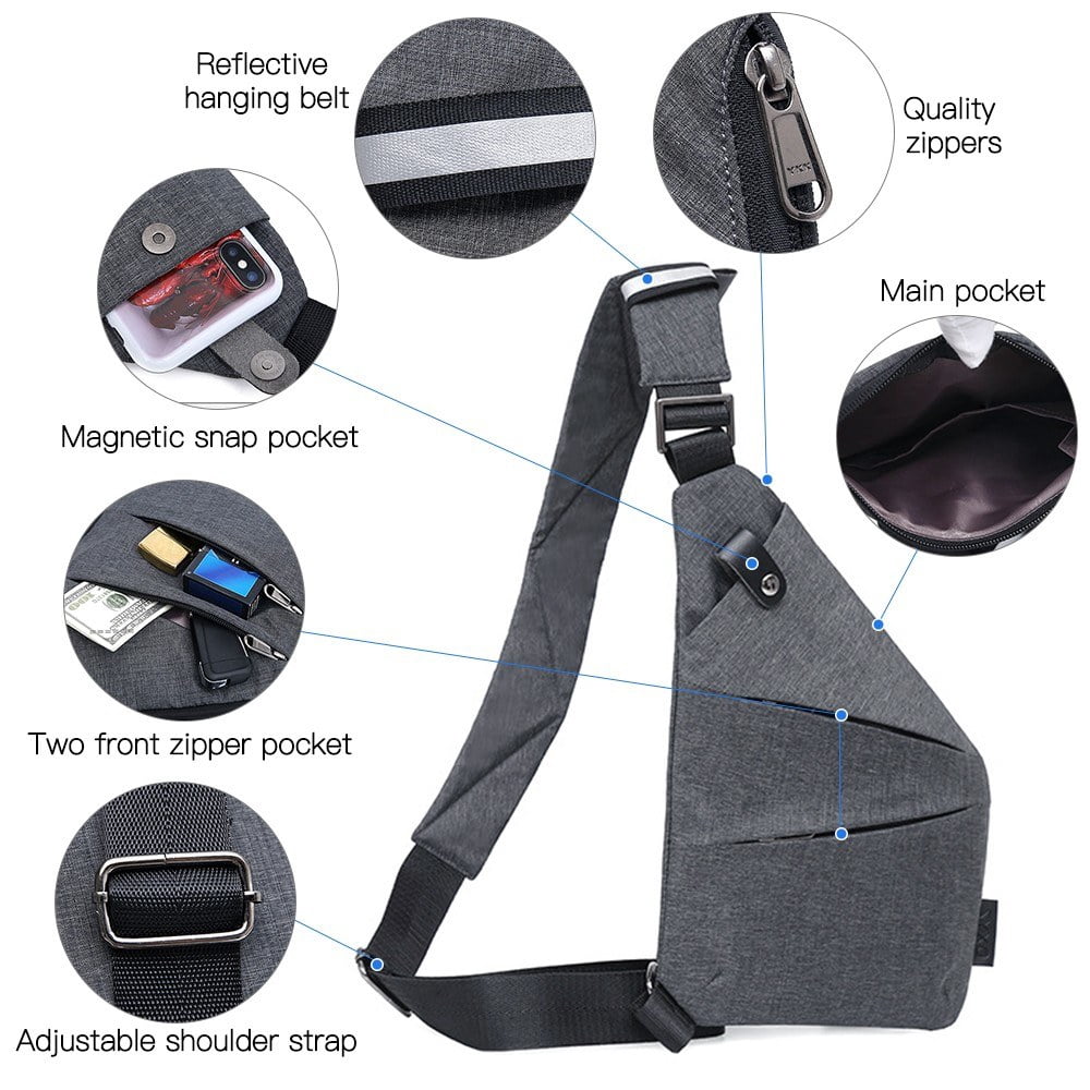 Waterproof Lightweight Sling Bag Crossbody Pack with Adjustable Strap