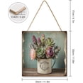 thumbnail image 2 of Succulent Wall Art Wooden Sign Rustic Farmhouse Decor Vintage Pictures for Bedroom Bathroom Kitchen Wall Decorations Bar Interior Decor 12"x12" Wooden Hanging Signs, 2 of 8
