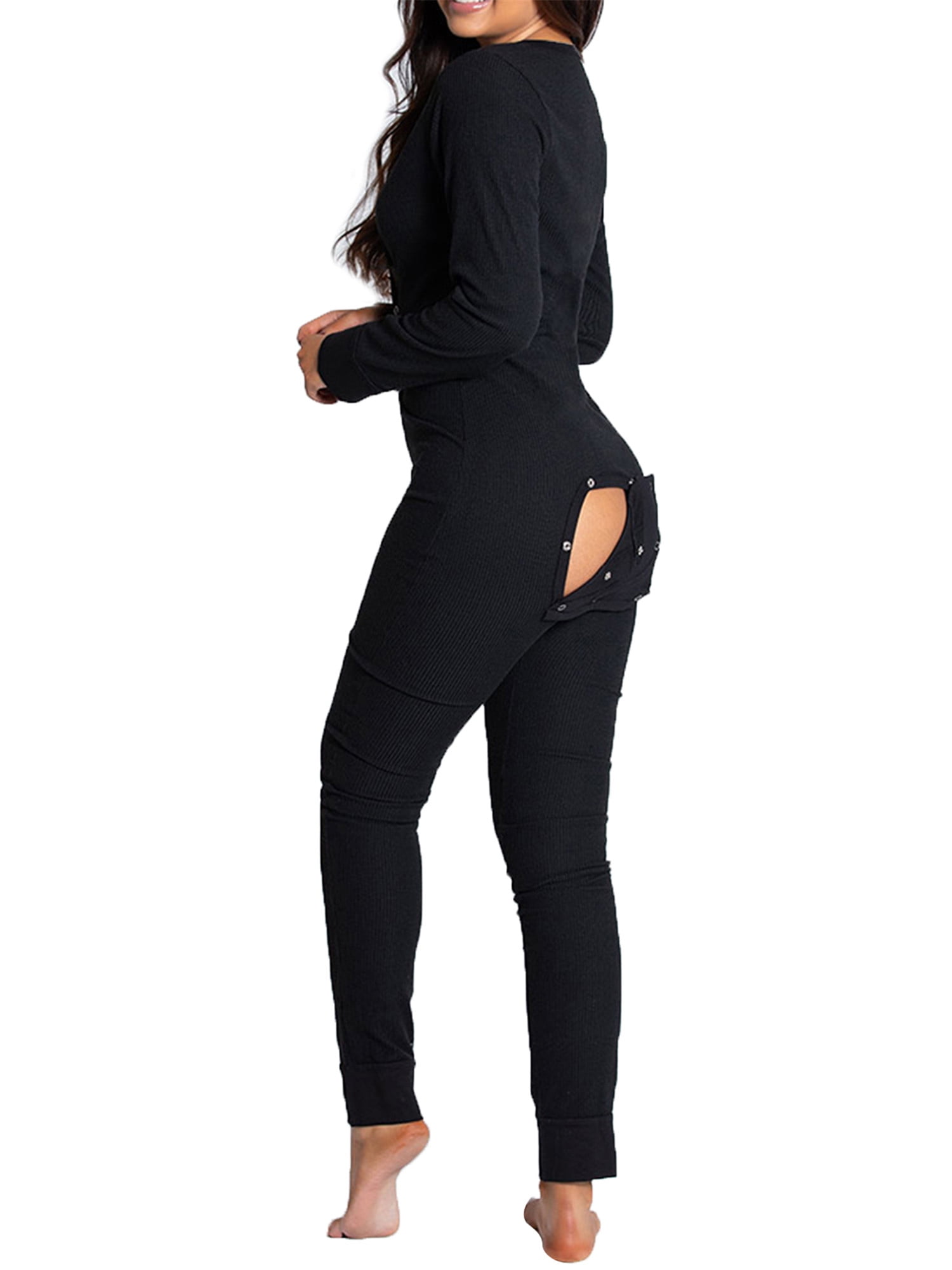 Aunavey Womens One Piece Pajamas Bodycon Jumpsuit Union Suit with