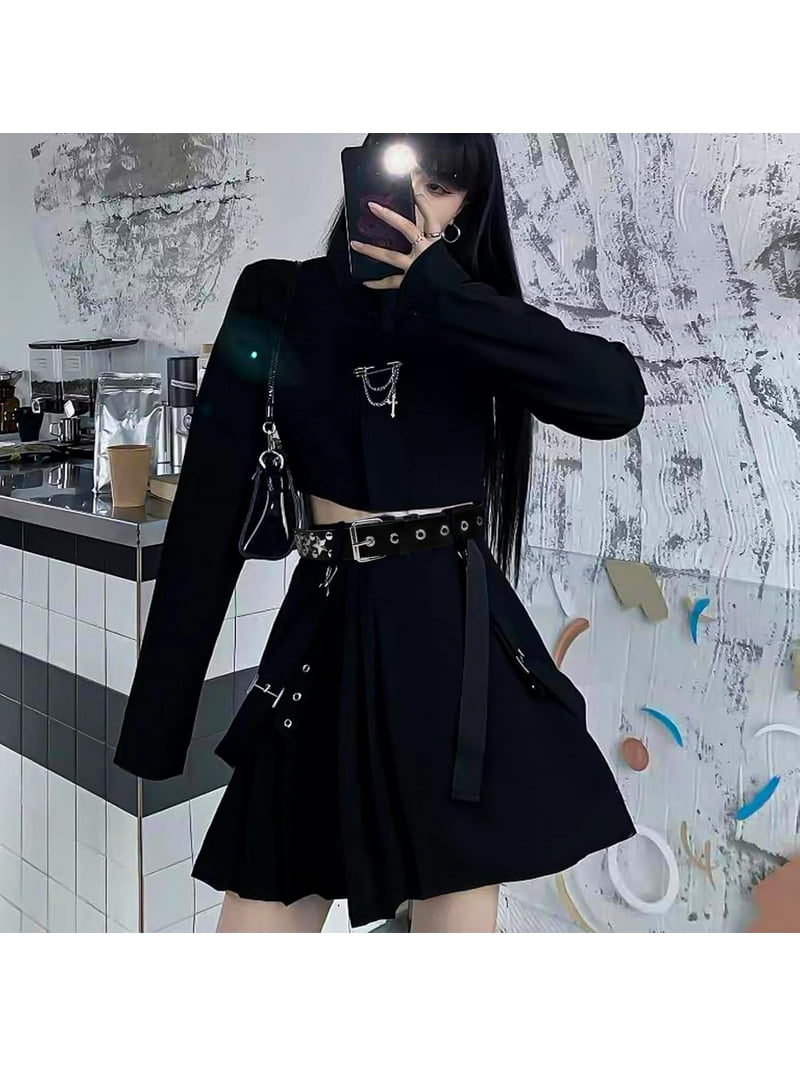 Euphrates, 3 Pcs Studded Star Belt, Y2K Goth Punk Black Belt  display picture 3