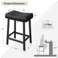 thumbnail image 2 of 24 Inch Backless Saddle Barstools Set of 2, Counter Height Upholstered Padded Barstools with Curved Surface, Metal Leg and Footrest, for Kitchen Counter, Home Bar, 2 of 7