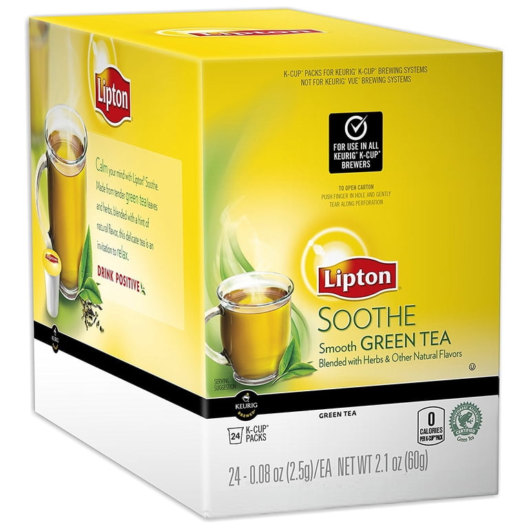 Lipton Soothe Green Tea, K-Cup Portion Pack for Keurig Brewers, 24