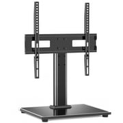 Modern Black Tabletop TV Stand for 27 to 55 inch TVs Black Metal Mount