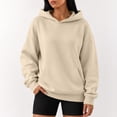 thumbnail image 5 of Garbnen Fleece Womens Hoodies Long Sleeve Womens Sweatshirt Cozy Fall Winter Warm Oversized Trendy Women Pullover with Pocket Beige S, 5 of 6