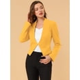 thumbnail image 3 of Día de San Patricio Chaqueta Corta Casual De Negocios De Oficina De Trabajo Sin Cuello Para Mujer Amarillo M, 3 of 6