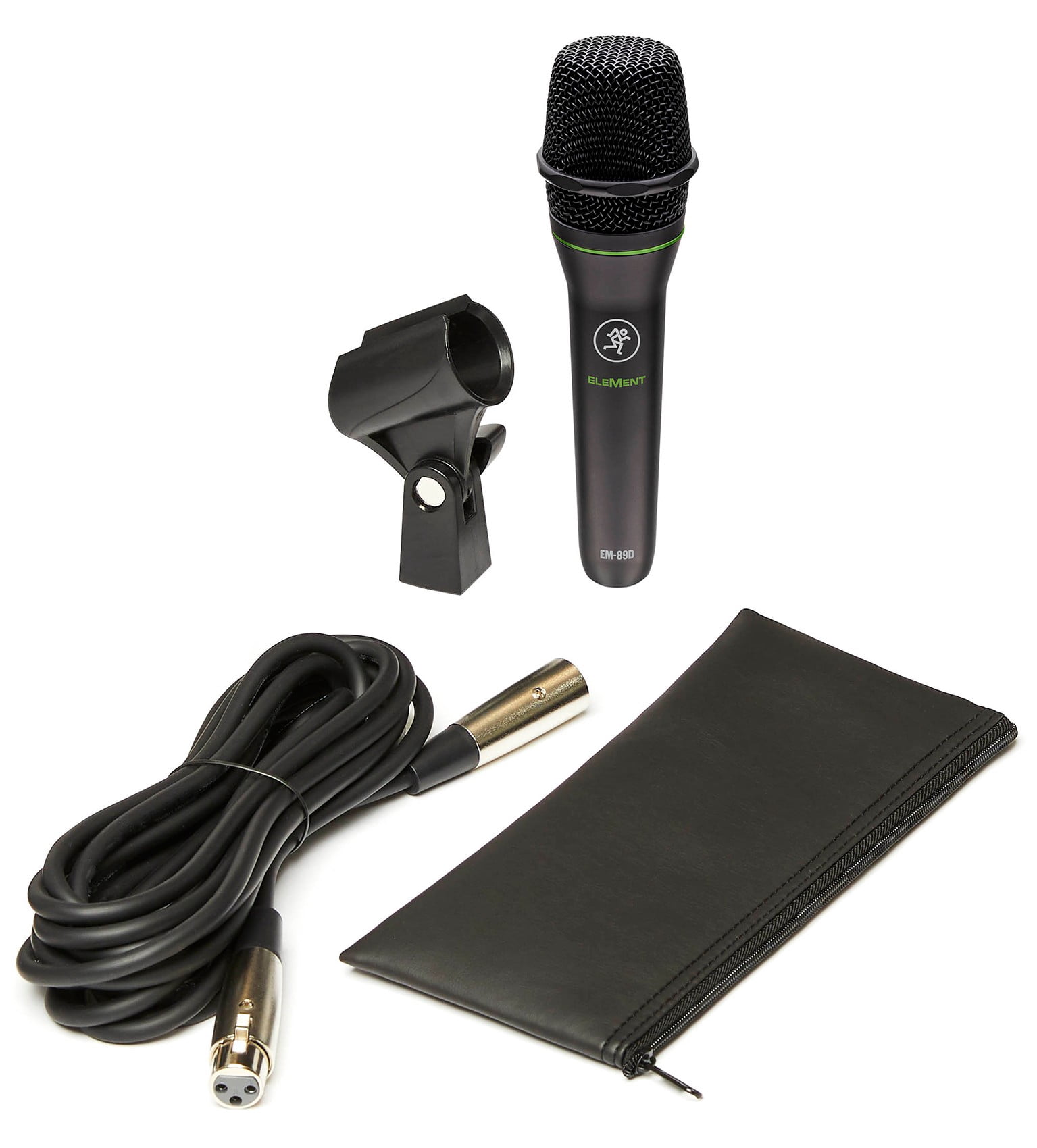 Mackie EM-89D Studio Recording Dynamic Mic+Cable+Desk Stand+Pop Filter