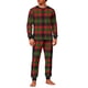 thumbnail image 2 of Pijama navideño para hombre, blusa y pantalones con estampado navideño a cuadros., 2 of 5