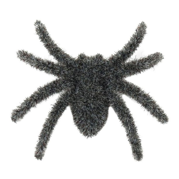 Simulación de araña de Halloween con pelusa, simulación de horror, con cardos, falsas arañas, decoración de bar