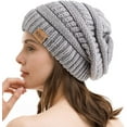 thumbnail image 3 of REDESS 2Pcs Slouchy Black and Gray Beanie Hat for Women Winter Warm Knit Cap, 3 of 6