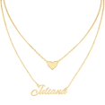thumbnail image 1 of MeMoShe Layered Choker Name Necklace Personalized with Heart, Custom Nameplate Pendant 18K Gold Plated Christmas Gift, 1 of 4