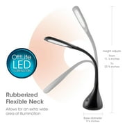 OttLite Creative Curves LED Desk Lamp, Table Lamp, Task Lamp | 4 Brightness Settings | Great for Home, Office, Dorm, Sewing Table | Black