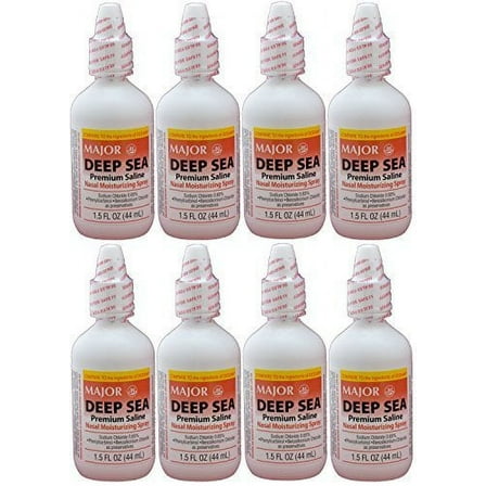 Major Deep Sea Nasal Moisturizing Spray 1.5 Oz 8 Ct | Nasal Spray Decongestants for Adults | Health Care Products | Sinus Relief for Adults | Sinus Pressure Relief | Nasal Spray Allergy Relief