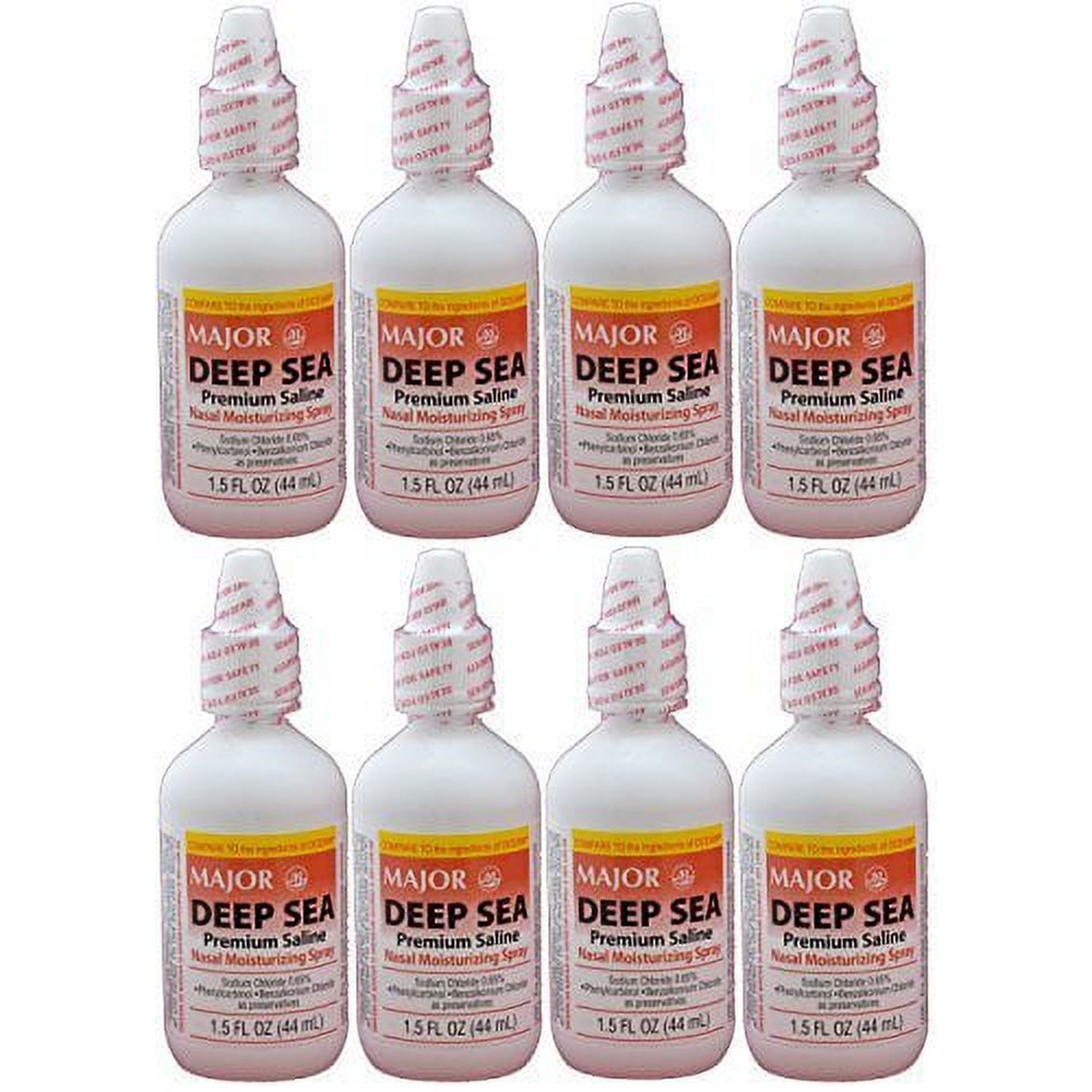 Major Pharmaceuticals Deep Sea Saline Nasal Moisturize Spray, 1.5 oz - 8 Pack