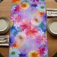 thumbnail image 5 of Spring Floral Table Runner, Pink Flowers Farmhouse Elegant Pastoral Washable Cotton Linen Table Runners 108 Inches Long, Dresser Scarf Runner for Dining/Living Room/Kitchen/Square Tables 13''x108'', 5 of 9
