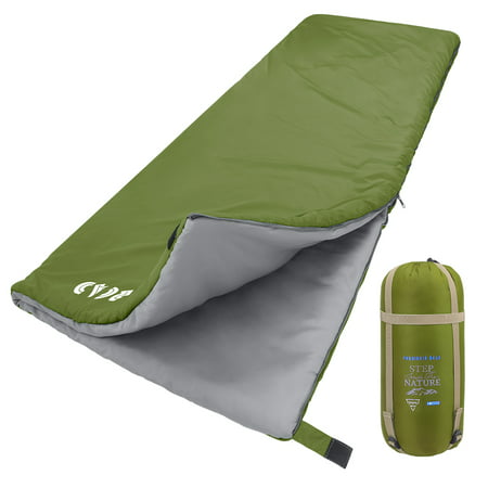 Forbidden Road 4 Season Sleeping Bag 0 ℃/30 ℉ (5 Colors) 380T Nylon Portable Single Sleep Bag Lightweight Envelope for Man Woman Camping Hiking Backpacking - Compression Bag Included （Olive