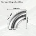 thumbnail image 3 of 4 Uds 90 Grado Curva Escape Tubo Mandril Curva Codo 1.8, 3 of 7