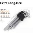 thumbnail image 1 of 9PCS Hex Key Allen Wrench Set, L Shape Metric Assortment with HEX/TORX/BALL END,Maintenance Hand Tool Kit for Furniture/DIY/BIKE Extra Long-Hex, 1 of 6