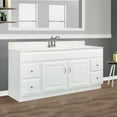thumbnail image 3 of Concord 61 Inch Solid Wood Bathroom Vanity with Top, Ready to Assemble, White – Design House, 592758, 3 of 21