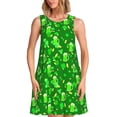 thumbnail image 1 of Bixox Robe Trapèze Sans Manches à Imprimé de la Saint-Patrick pour Femme avec Poches, Robe Débardeur Décontractée Longueur Genou pour l'Été - Petit, 1 of 7