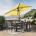 thumbnail image 1 of CorLiving 6.5ft x 6.5ft Square Tilting Outdoor Market Umbrella with Steel Frame and Durable Canopy, Yellow, 1 of 8