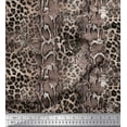thumbnail image 3 of Soimoi Pink Rayon Crepe Fabric Leopard & Snake Animal Skin Decor Fabric Printed Yard 46 Inch Wide, 3 of 3