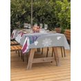 thumbnail image 2 of Outdoor Tablecloth with Umbrella Hole and Zipper, Christmas Grey Rectangle Table Cloth 54x80 Inch Waterproof Tablecloth, Cute Gnomes Xmas Winter Snowflakes Picnic Table Cover for Patio Camping, 2 of 7