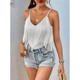 thumbnail image 4 of Womens Western Cowgirl Fringe Top - Country Concert Outfits Festival Tassel Hem Boho Rodeo Camisole Rave Tank Shirt White M, 4 of 6