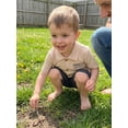 thumbnail image 6 of BemeyourBBs Toddler Baby Boy Daddy's Mini Outfit Summer Clothes Fathers Day Outfits Letter Printed Short Sleeve Button Down Shirts and Denim Shorts Set, 6 of 9