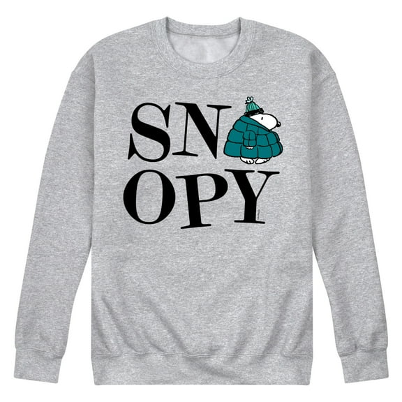 Peanuts - Snoopy Winter Puffer Jacket - Men's Crew Fleece Sweatshirt