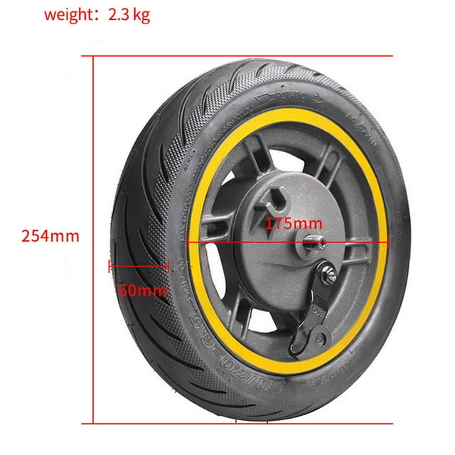 10 Inch Front Wheel Hub Drum Brake 60/70-6.5 Tubeless Tyre for Ninebot Max G30