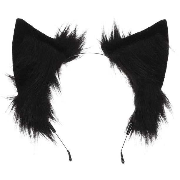 FELTECHELECTR Preciosa diadema con orejas de gato, diadema decorativa para fiesta, diseño de orejas de gato, decoración para el cabello
