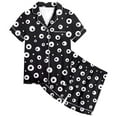 thumbnail image 3 of Satin Pajamas Button Down Homewear Set Girls' Fashion Pajamas Set Halloween prints Girls Pjs Size 8-9 Years, 3 of 3