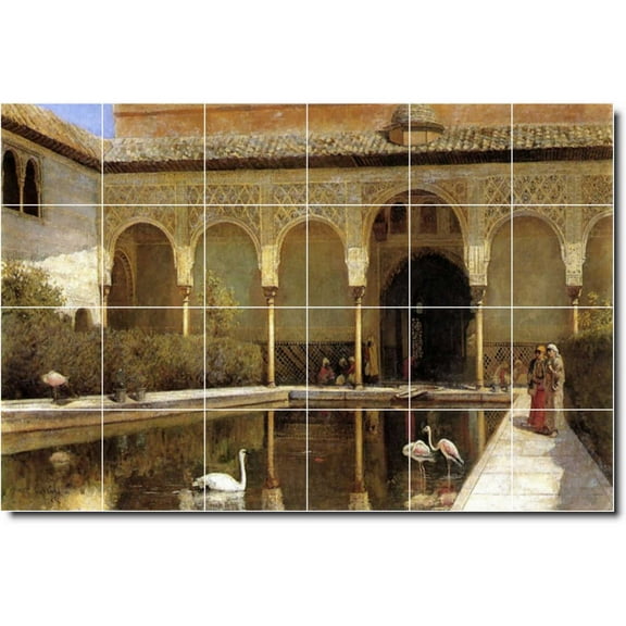 Ceramic Tile Mural-Edwin Weeks City Custom Tile Mural 7. 25.5" w x 17" h using (24) 4.25 x 4.25 ceramic tiles