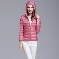 thumbnail image 4 of Ikevan Women Light Outerwear Solid Hooded Zippers Pocket Coat Down Jackets, 4 of 6
